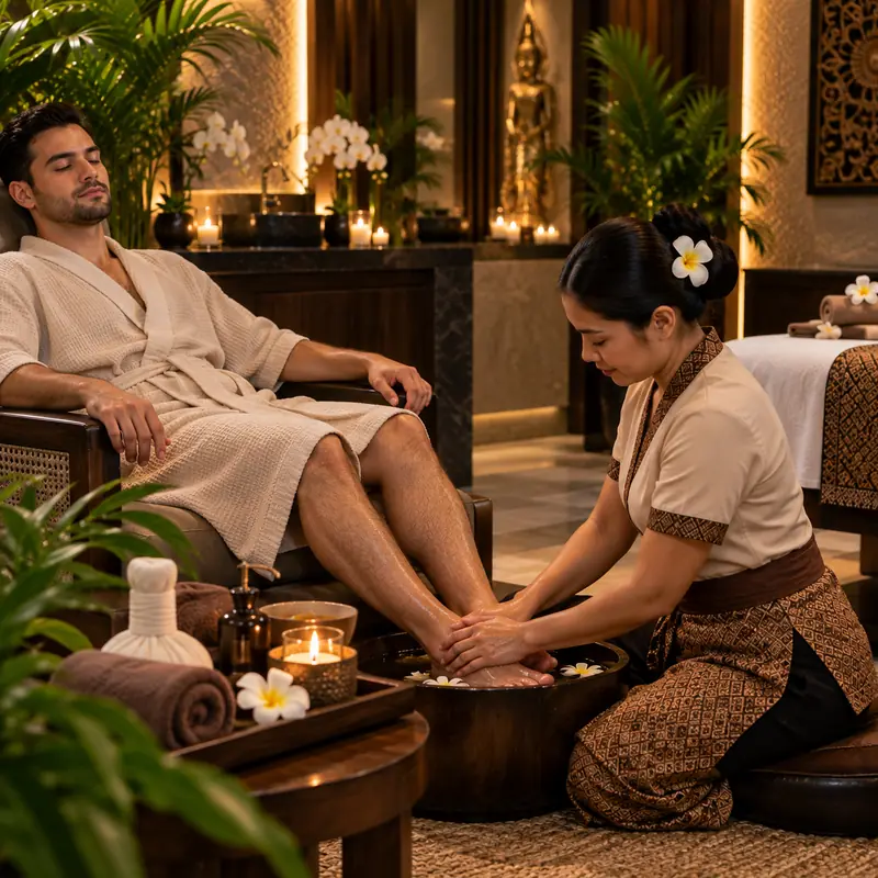Foot and leg massage during a full body massage