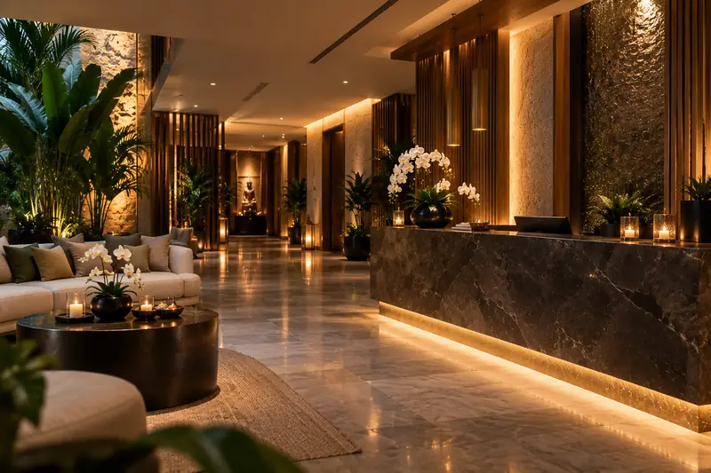 Reception and waiting area at Thai Elysium Spa