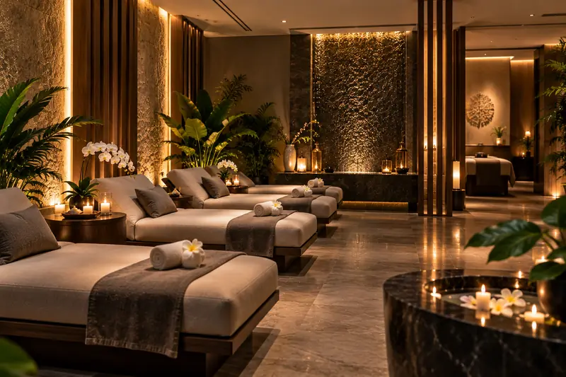 Relaxation lounge with loungers
