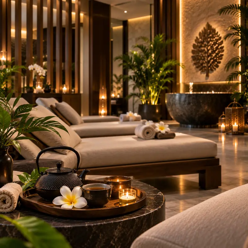 Relaxation area with teapot and cups